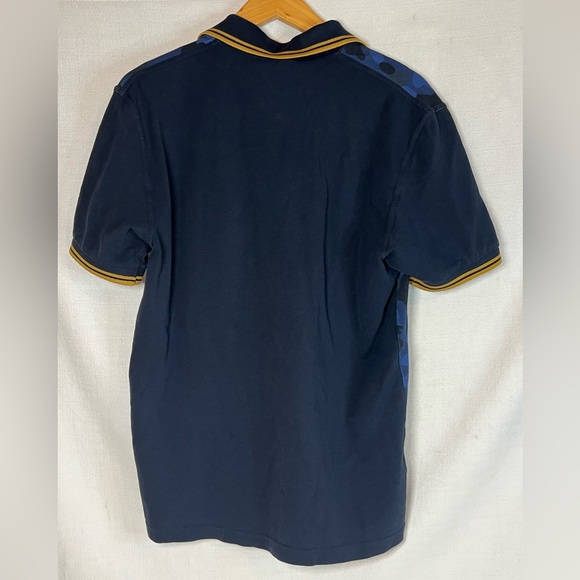 Fred Perry x A Bathing Ape BAPE Blue Camo Polo Men’s Size Medium - Picture 4 of 11